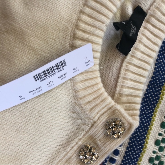 J.crew jewel button sweater, NWT, sz s, NWT - Picture 4 of 8